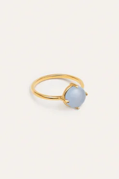 Anillo Celebrate Azul Ba&ntilde;o Oro