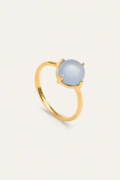 Anillo Celebrate Azul Ba&ntilde;o Oro