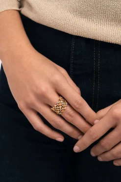 Anillo Mini Bomb Enamel Acer Oro