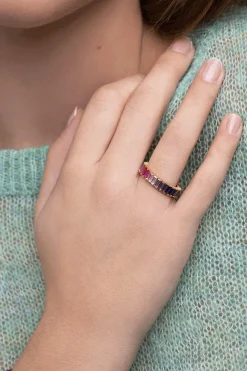 Anillo Sia Berries Plata Ba&ntilde;o Oro