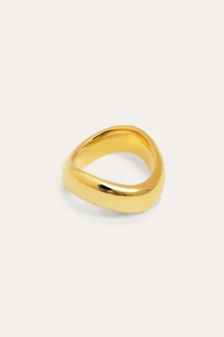 Anillo Tina Acero Ba&ntilde;o Oro 12