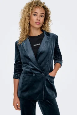 Blazer cruzada de terciopelo