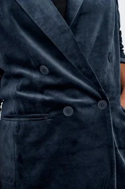 Blazer cruzada de terciopelo