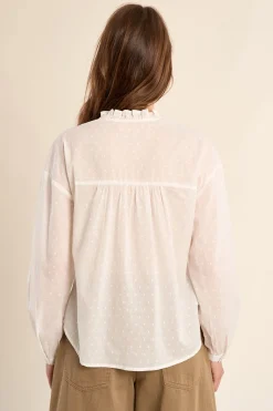 Blusa de mujer de manga larga con flores bordadas