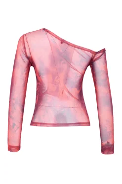 Blusa escote asim&eacute;trico entallada