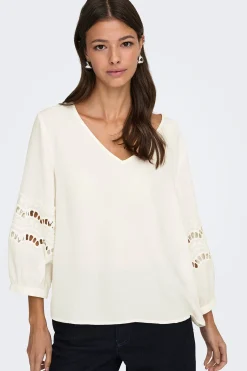 Blusa manga 3/4 encaje