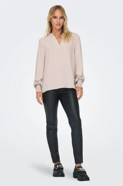 Blusa manga larga frunces
