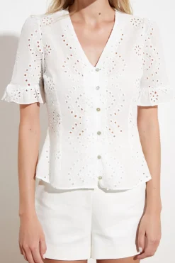 Blusa recta de manga larga