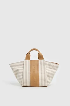 Bolso de mano lona rayas