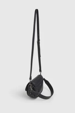 Bolso Efecto Piel Con Solapa