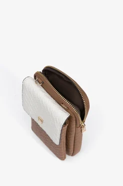 Bolso para tel&eacute;fono texturizado bicolor