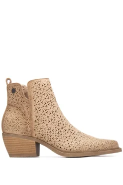 Botines de antelina troquel