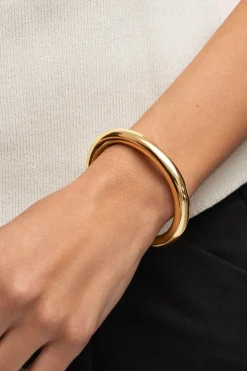 Brazalete Allegra Acero Ba&ntilde;o Oro
