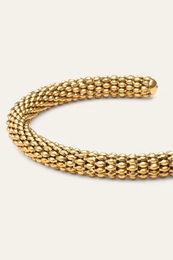 Brazalete Disco Acero Ba&ntilde;o Oro