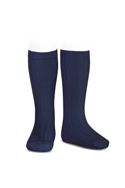 Calcetines altos básicos canalé