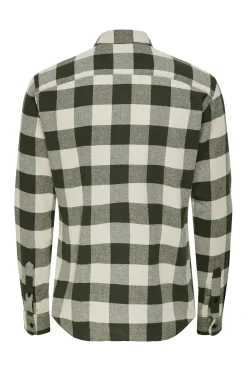 Camisa de hombre de manga larga y cuadros
