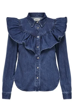 Camisa denim con volante