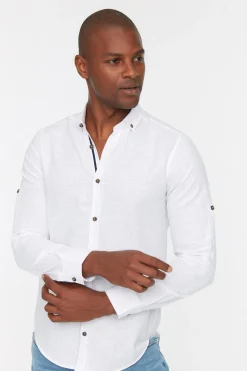 Camisa efecto lino