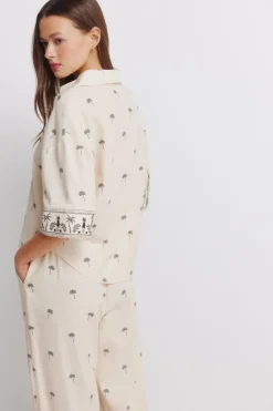 Camisa manga corta estampada oversize