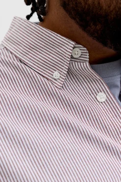 Camisa Oxford estampada manga larga