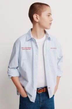 Camisa popelin rayas niño