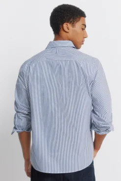 Camisa rayas bordado en bolsillo