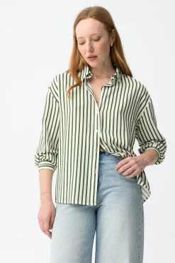 Camisa relaxed manga larga cruda