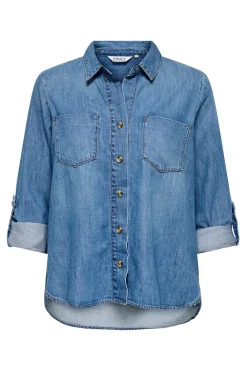 Camisa vaquera bolsillos frontales