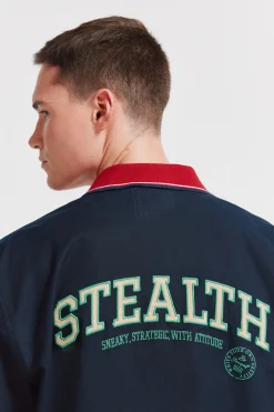 Camisa varsity manga corta