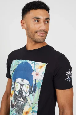 Camiseta calavera manga corta