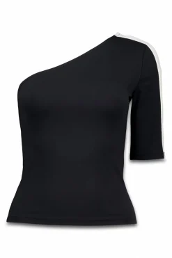 Camiseta escote asim&eacute;trico bicolor