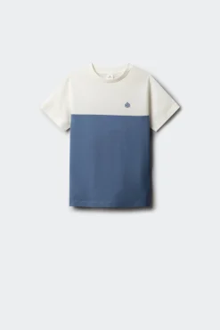 Camiseta manga corta color block niño
