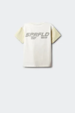 Camiseta manga corta contrastes ni&ntilde;o
