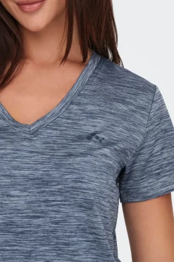 Camiseta manga corta y cuello V, y con tejido efecto lavado
