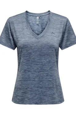 Camiseta manga corta y cuello V, y con tejido efecto lavado