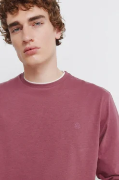 Camiseta manga larga doble efecto melange