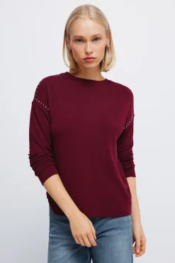 Camiseta punto cortado tachas