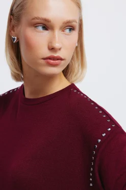 Camiseta punto cortado tachas