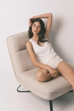 Camiseta punto s&uacute;per suave beige