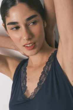 Camiseta punto s&uacute;per suave azul