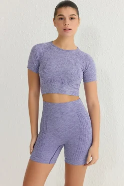 Camiseta top deportiva jaspeada
