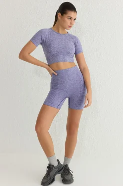 Camiseta top deportiva jaspeada