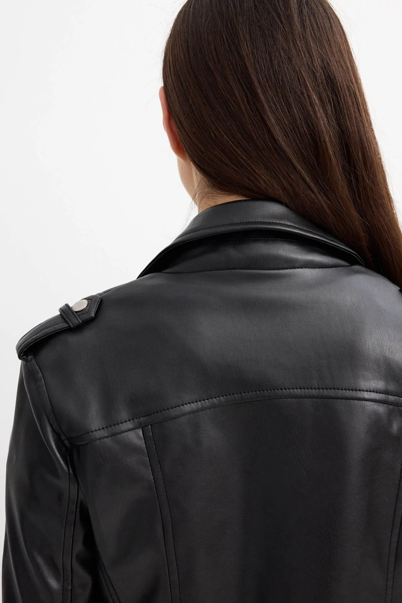 Cazadora Biker Efecto Piel