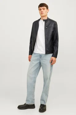 Cazadora biker efecto piel