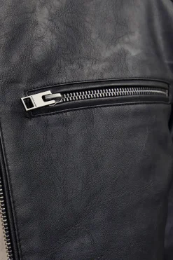 Cazadora biker efecto piel