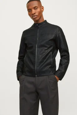 Cazadora biker sint&eacute;tica