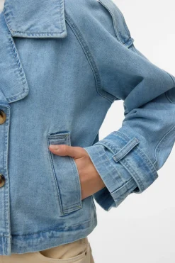 Cazadora denim cuello de solapa