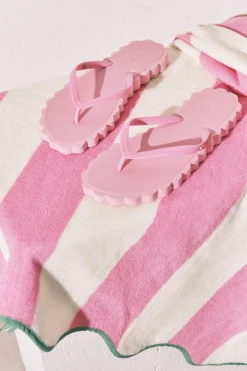 Chanclas dedo efecto ondas rosa