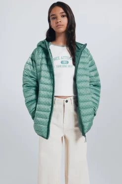 Chaqueta acolchada estrellas ni&ntilde;a
