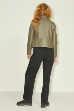 Chaqueta biker efecto piel
